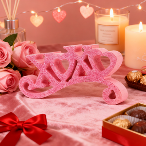 قطعتان من الزينة الخشبية للطاولة بتصميم منحني على شكل XOXO وقلب. مثالي لعشاء عيد الحب، والاعترافات الحلوة والحفلات - Product Image 1