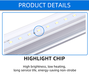 A forma di V <span class=keywords><strong>T8</strong></span> ha condotto le luci del tubo 4ft 36W 1200mm il dispositivo di doppia fila con il corpo della lampada del PC per gli alberghi - Product Image 6
