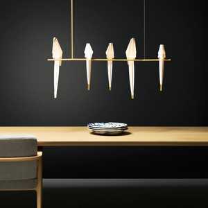 All'ingrosso scultoreo uccello lampadario Origami stile acrilico oro bianco finitura per sala da pranzo moderna di lusso per bambini negozio - Product Image 2