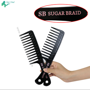 Custom <strong>Wide</strong> Tooth Plastic <strong>Comb</strong> Private Logo Barber Beauty Salon Curly Flat Styling Hair <strong>Wide</strong> Tooth <strong>Comb</strong> for Hair Extensions - Product Image 3