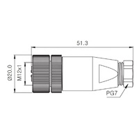 Chine Fournisseur M12 Connecteur a B C D Codé Droite PG7 Sortie Femelle Connecteur Circulaire IP67 3/4/5/6/8/12 Broches Connecteur