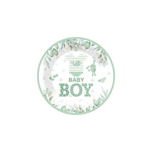 Juego de Platos de Papel para Baby Shower de Niño DAMAI, Decoraciones Verdes, Platos, Servilletas y Vasos Desechables - Product Image 4