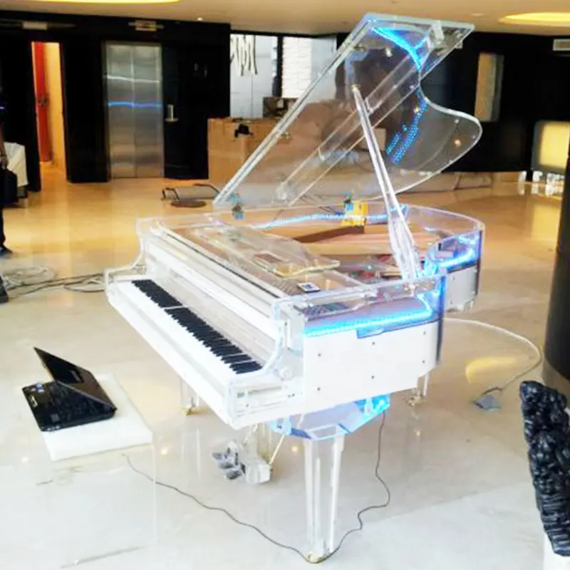 Luxury furniture acrylic transparent grand piano for home decoration