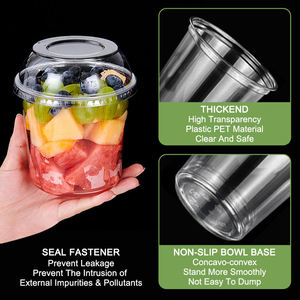 Contenedor Deli de PET Transparente <span class=keywords><strong>con</strong></span> Logo Personalizado Impreso de 8/12/14/16/24/32oz, Vaso Desechable de Plástico para Ensalada de Frutas, Açaí y Batidos <span class=keywords><strong>con</strong></span> <span class=keywords><strong>Tapa</strong></span> - Product Image 5
