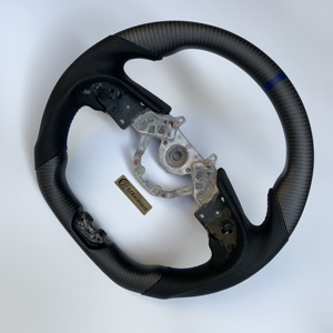 CCE 2025 gran oferta fibra de carbono <span class=keywords><strong>Nissan</strong></span> 09-16 <span class=keywords><strong>GTR</strong></span> <span class=keywords><strong>R35</strong></span> volante negro mate con cuero perforado raya azul - Product Image 2