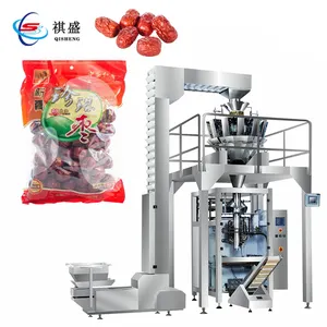 Mesin kantong pengisi Multihead telapak tangan merah, mesin paket pengisi buah zaitun kering 50g hingga 500g 1kg 2kg 3kg