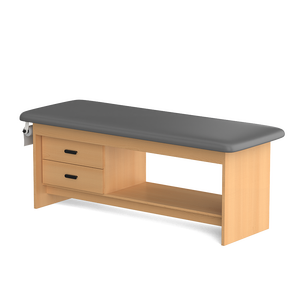 Lettino da Visita Manuale Serie Gamba a Pannello per Trattamenti Medici e Massaggi, Arredamento Ospedaliero in Legno Massello per Clinica con Rivestimento Interamente in Laminato - Product Image 2