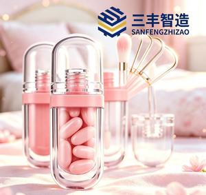 Oval <b>Lip</b> Gloss Tube 3ml Plastic Cosmetic Packaging With Screw Cap Pink Color For <b>Lip</b> Gloss Storage - Product Image 3