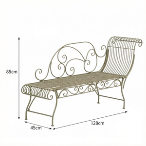 New Design Antique Scroll Wrought Iron Garden <strong>Bench</strong>, Vintage Curved Metal Outdoor Patio Park <strong>Leisure</strong> <strong>Bench</strong> - Product Image 4
