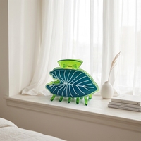 Pince à cheveux élégante en acétate de 9 cm, motif feuille hawaïenne, style requin, accessoire pour femme, pour l'arrière de la tête