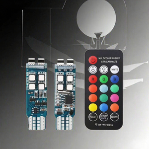 Ampoule LED RGB pour voiture T10 3535 10SMD, télécommande RF, lampe stroboscopique colorée pour remplacement - Product Image 2