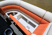 Bateau ponton en aluminium Kinlife certifié CE de 22 pieds, yacht de sport de luxe avec moteur et sièges de salon pour la pêche et les loisirs