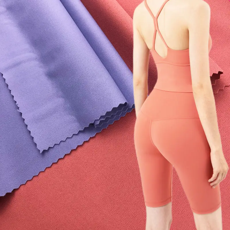 matte high elastic 4 way stretch yoga fabric nylon spandex dry fit soft hand feel comfortable swimsuit fabric for fitness