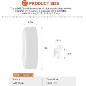 WD35X21038 Dishwasher Lower Rack <b>Wheel</b> Kit Plastic <b>Replacement</b> For GE Kenmore Hotpoint - Product Image 4