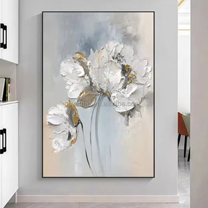 <span class=keywords><strong>Flores</strong></span> Decorativas Ecológicas para el Hogar, Pintura <span class=keywords><strong>al</strong></span> Óleo Acrílica 3D Pintada a Mano de <span class=keywords><strong>Flores</strong></span> <span class=keywords><strong>Grandes</strong></span>, Arte Floral Moderno en Venta - Product Image 4