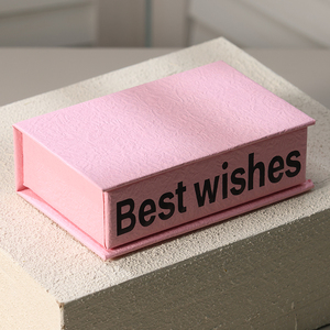 Pink Texture <b>Book</b> Style Magnetic Flip Gift <b>Box</b> Luxury Packaging Custom Logo Size - Product Image 1