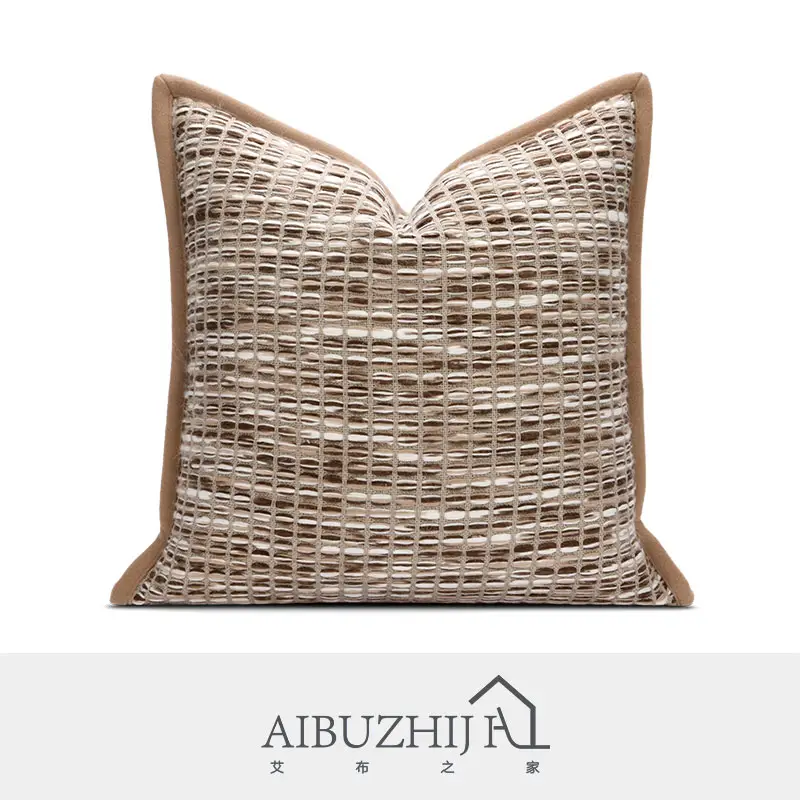AIBUZHIJIA High-end Cotton Linen Stripe Cushion Cover 45x45 Cm 18x18 Inch Chair Sofa Bedroom Woven Throw Pillow Covers