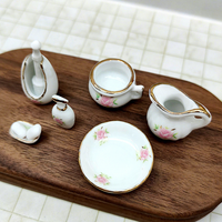 Mini ensemble d'accessoires de salle de bain en céramique 1:12 pour maison de poupée, jouets miniatures, décorations artisanales, ornements