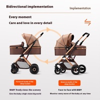 Poussette bébé multifonctionnelle légère et compacte, pliable, à double sens, avec panier en lin et cadre en acier inoxydable pour nouveau-né