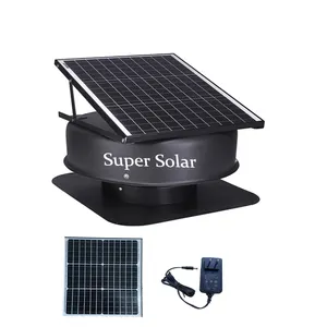 60W énergie solaire évent produit serre commerciale ventilation industrielle toit extracteur d'air chaud ac dc panneau solaire ventilateur soufflant