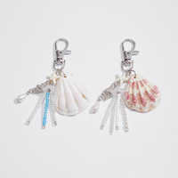 Océan Charmes Porte-clés Tortue Dauphin Coquillages Perles Perles amour Coeur Pendentif Porte-clés Cauris Coquillage Porte-clés Bijoux Accessoires
