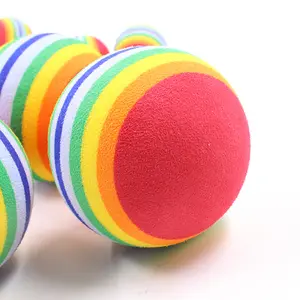Bola de espuma eva arco-íris/bola de gato para brinquedo, bola macia personalizada de estilo popular de 30mm 40mm 42mm 50mm