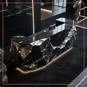 Modern Art Curve Fiberglass Reception Desk Luxury Front Desk Custom Color for Hotel Lobby Interior - Product Image 1