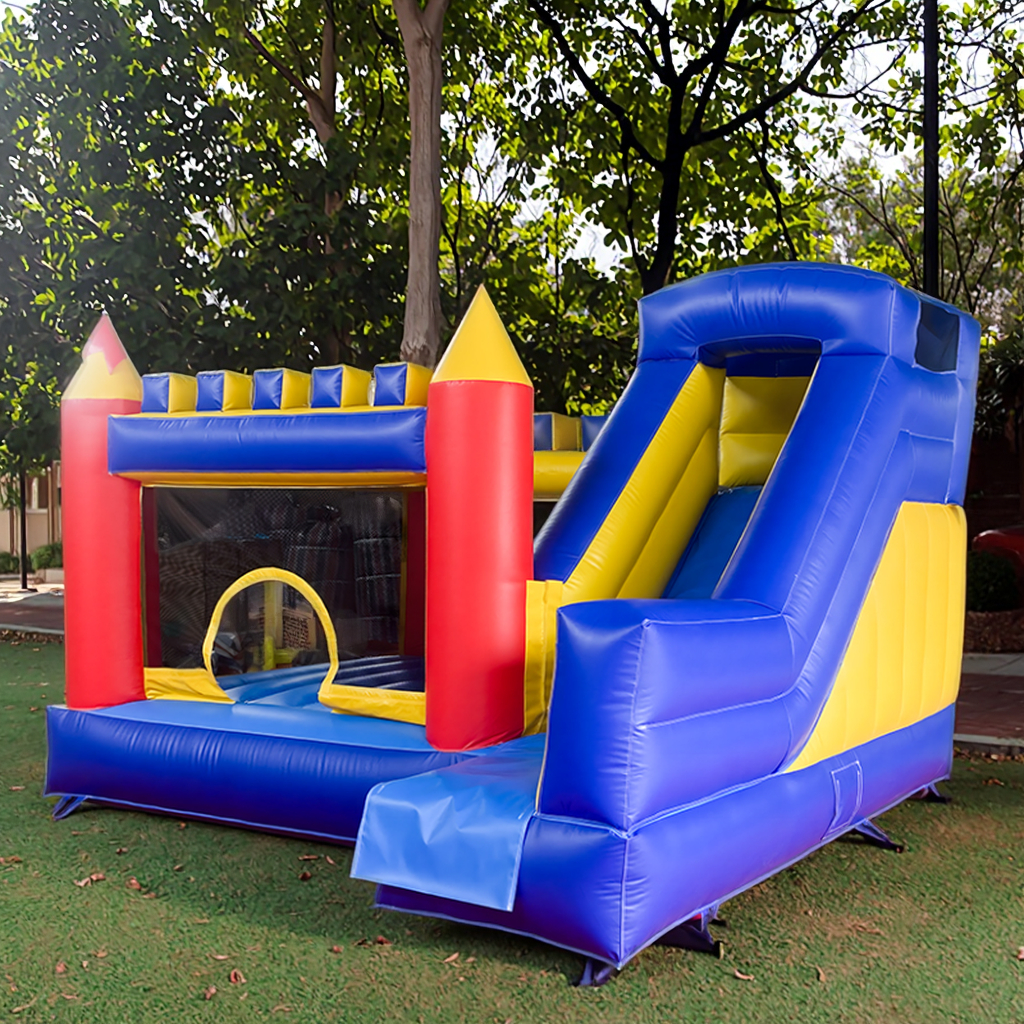 Blue 4*4m castle with slide