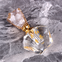 Flacons en verre avec cristal vide, motifs en pierre d'agate naturelle, cadeaux du Ramadan, ml