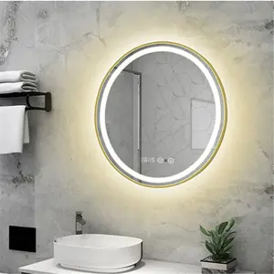 Miroir mural intelligent avec lumière Led pour miroir de vanité de salle de bain