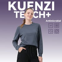Camiseta Kuenzi sin Plancha, 260GSM, Antibacteriana, Fresca para la Piel, 26% Sorona, 74% Algodón, Cuello Redondo, Tres Agujas, Sólida, para Mujer