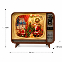 Lampe musicale TV, globe à neige, lanterne à eau, lumière LED, alimentée par piles, cadeaux pour décorations de Noël