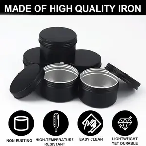 Cổ phiếu 1oz2oz3oz4oz3oz4oz5oz6oz7oz8oz nhỏ nhỏ mờ vàng Nhôm Jar tin có thể chậu container cho kem sáp mỹ phẩm dầu