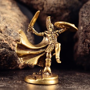 Figurines miniatures de chevaliers romains spartiates en laiton antique, soldats vintage, modèle de statue, ornement de bureau, cadeau - Product Image 2