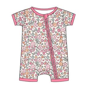 Baju monyet bayi, Jumpsuit ritsleting kotak-kotak bambu, pakaian kustom netral, pakaian tidur balita, Romper anak-anak - Product Image 1