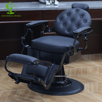 JINCHENG Silla de Pelo con Estructura de Hierro Negro de Titanio, Silla de Peluquería, Gran Oferta, Estilo Europeo Retro Moderno, Salón de Belleza Verde