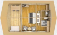 Hôtel Safari 5x7m en toile de coton Oxford avec matériaux PVC/PVDF, ouverture rapide quatre saisons, portable, type à armature droite, une chambre