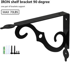 Support triangulaire en métal robuste, <span class=keywords><strong>2</strong></span> pièces, support d'étagère flottante décoratif à angle droit, monté sur le mur, 7.4 pouces, noir/blanc - Product Image 2