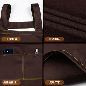 F-Strap Waterproof <b>Apron</b> One Size Polyester Antifouling For Catering Baking Restaurant Fruit Shop <b>Work</b> Uniforms - Product Image 2
