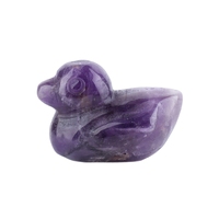 Nouvel Ornement en Pierre Sculptée en Forme de Canard de 25 MM, Breloques en Améthyste, Pierre Précieuse en Cristal, Cadeau Personnalisé pour Fête, Vacances, Décoration de Bureau, Idéal pour Offrir à un Ami