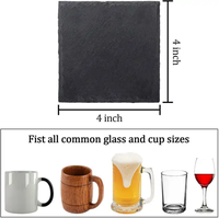 Sous-verres carrés en ardoise noire faits à la main, écologiques, motif floral, anti-rayures, pour table basse, vente en gros