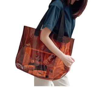 Custom Printed Waterproof Reusable PVC Cosmetic Organizer <b>Tote</b> <b>Bag</b> Rope Handle Laser <b>Rainbow</b> Color For Gift Use - Product Image 6
