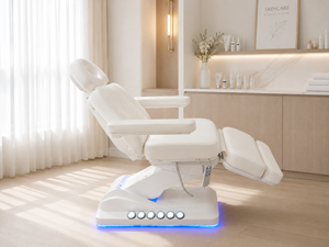 Tempat Tidur Pijat Mewah dengan Lampu LED, Kontrol Kaki, 3 Motor, Daya Tahan Tinggi, Kulit Sintetis, Komersial, Hotel, Gudang, Sekolah - Product Image 2