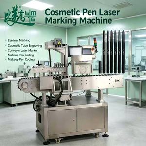 Machine de marquage laser UV de type convoyeur en acier inoxydable pour le traitement par lots de crayons à sourcils et l'opération de tri intelligent - Product Image 1