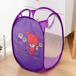 Cartoon Design Large <strong>Mesh</strong> Pop up <strong>Hamper</strong> Tall Nursery Collapsible Laundry Basket Net Sorter Bin for Dirty Clothes Toys Bathroom - Product Image 5