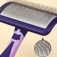 Brosse de toilettage rebondissante à surface incurvée ABS 135 degrés pour chien et chat, peigne à aiguilles rigides incurvées pour démêler les poils pour Bichon Frisé et Teddy