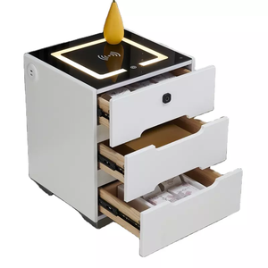 USB Charging Station <strong>Smart</strong> Nightstands Bedroom <strong>Furniture</strong> 3 Drawer White Color Storage Bedside Tables - Product Image 4