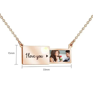 Collar con Sobre Extraíble Grabado Personalizado, Colgante de Acero Inoxidable con Mensaje <span class=keywords><strong>Secreto</strong></span> Te Amo, Joyería Personalizada <span class=keywords><strong>para</strong></span> Parejas - Product Image 5