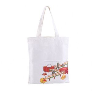 Wholesale Customized Printing Logo Cheap Canvas Handbag Eco Friendly, Reusable Cotton Shopping Tote Bag Handbag <b>Set</b>/ - Product Image 4