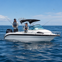 Yacht de sport haute vitesse de 6,2/20 pieds, croiseur océanique de luxe avec cabine, coque profonde en fibre de verre soudée, bateau de pêche, divertissement en usine